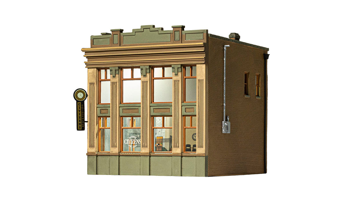 Woodland Scenics BR5033 HO Scale Built Up Structure - Citizens Savings & Loan
