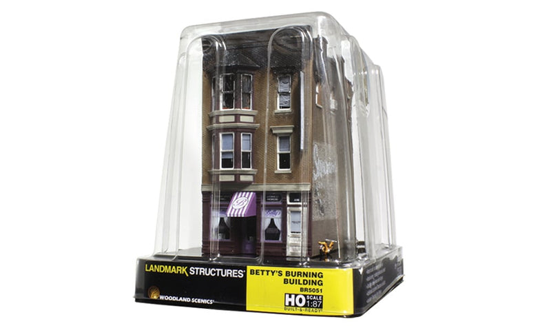 Woodland Scenics BR5051 HO Scale Built Up Structure - Betty's Burning Building