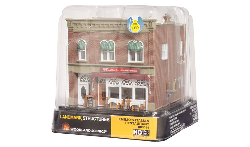 Woodland Scenics BR5055 HO Scale Built Up Structure - Emilio's Italian Restaurant