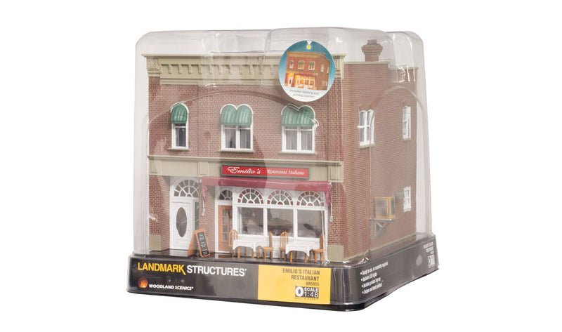 Woodland Scenics BR5855 O Scale Built Up Structure - Emilio's Italian Restaurant