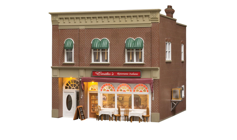 Woodland Scenics BR5855 O Scale Built Up Structure - Emilio's Italian Restaurant