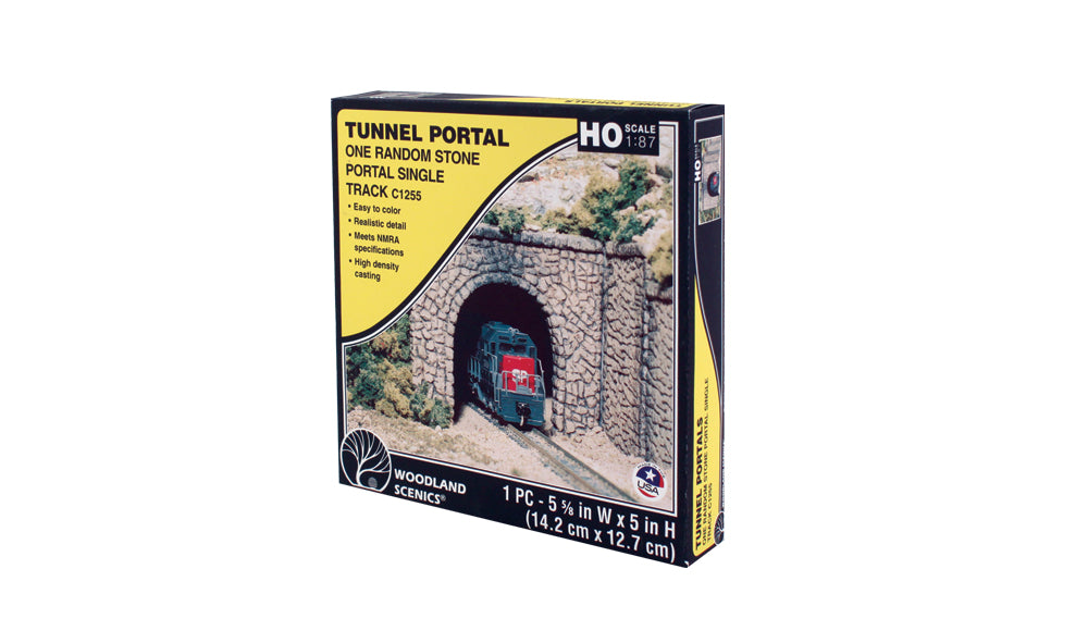Woodland Scenics C1255 HO Scale Single Track Tunnel Portal - Random Stone