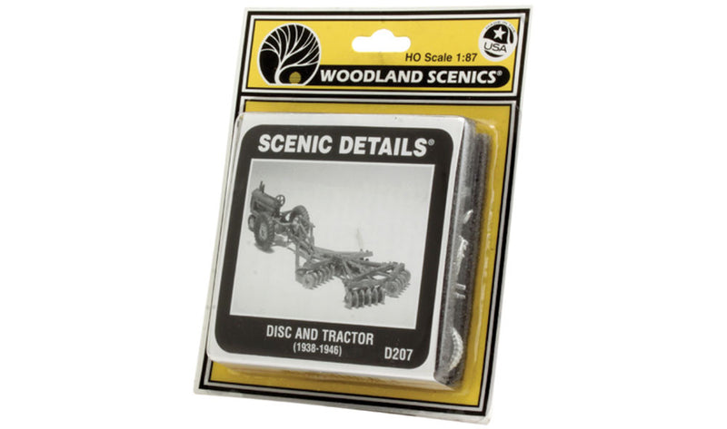 Woodland Scenics D207 HO Scale Scenic Details - Disc & Tractor, 1938-46