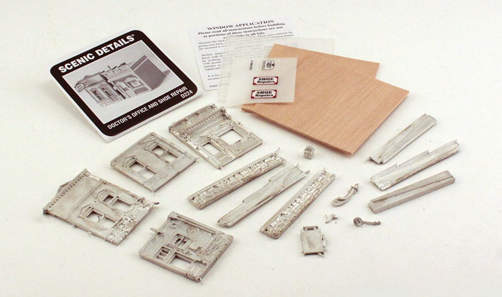 Woodland Scenics D224 HO Scale Scenic Details - Doctor's Office & Shoe Repair