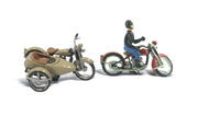 Woodland Scenics D228 HO Scale Scenic Details - Motorcycles & Sidecar