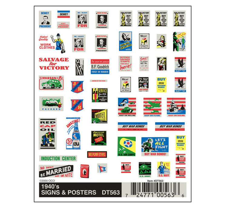 Woodland Scenics DT563 Dry Transfer Decals - 1940's Signs & Posters ...