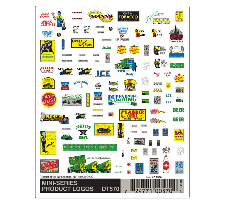 Woodland Scenics DT570 Dry Transfer Decals - Mini Product Logos