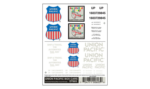 Woodland Scenics DT603 HO Scale Dry Transfer Decals - Boxcar, Union Pacific UP