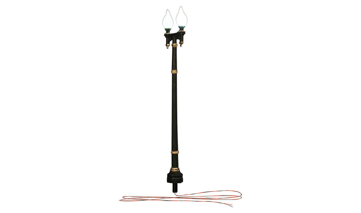 Woodland Scenics JP5901 HO Scale Just Plug Value Pack Double Pole Lamp Post with Light Hub