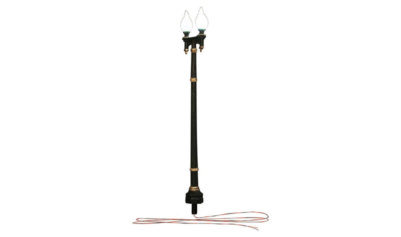 Woodland Scenics JP5914 N Scale Just Plug Value Pack Double Pole and Wooden Pole Lamp Post with Light Hub