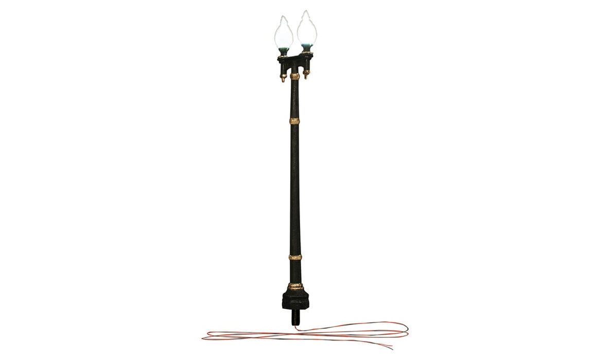 Woodland Scenics JP5914 N Scale Just Plug Value Pack Double Pole and Wooden Pole Lamp Post with Light Hub