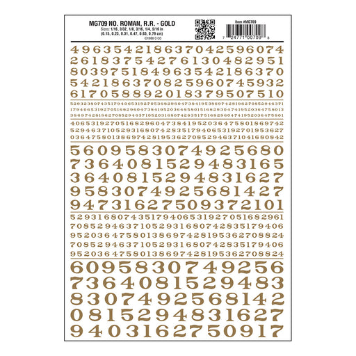 Woodland Scenics MG709 Model Graphics, Roman Numbers, Gold