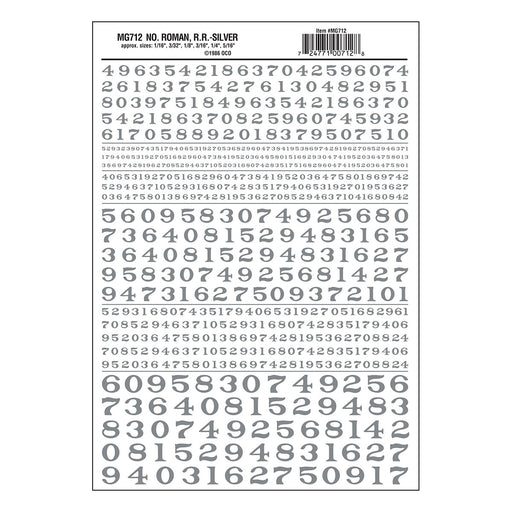 Woodland Scenics MG712 Model Graphics, Roman Numbers, Silver