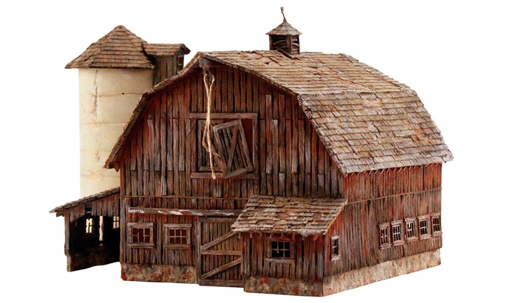 Woodland Scenics PF5190 HO Scale Building Structure Kit, Rustic Barn