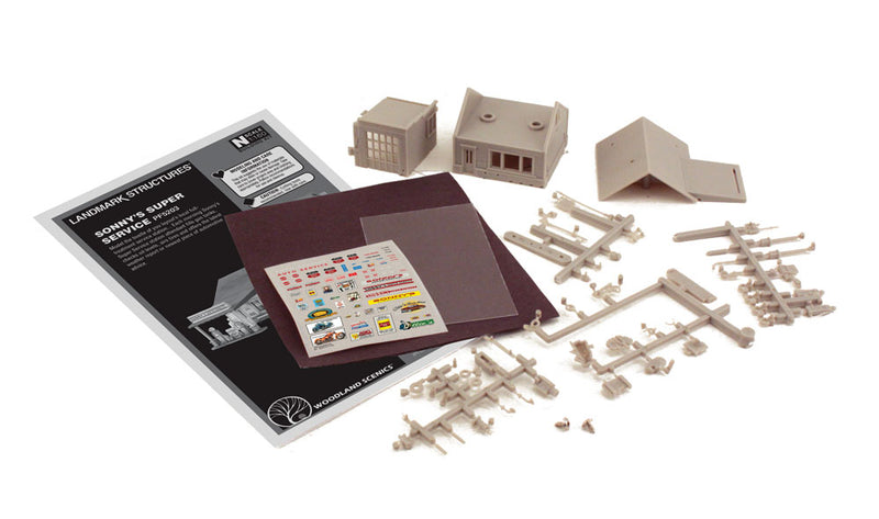 Woodland Scenics PF5203 N Scale Building Structure Kit, Sonny's Super Service