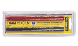 Woodland Scenics ST1431 Sub Terrain Tools, Foam Markers, Red / Black (2 each)