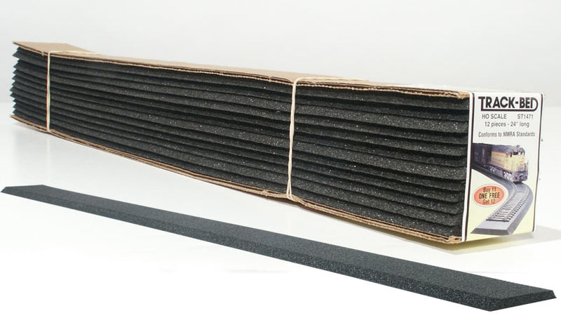 Woodland Scenics ST1471 HO Scale Roadbed, 2' Track-Bed Strips (12)