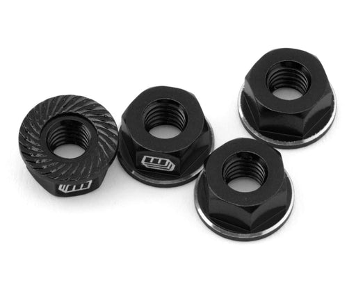 Whitz Racing Products NUT-BLK Black 4mm Flanged Wheel Nuts (4 Pack)