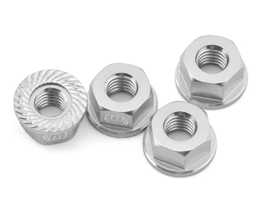 Whitz Racing Products NUT-SIL Silver 4mm Flanged Wheel Nuts (4 Pack)