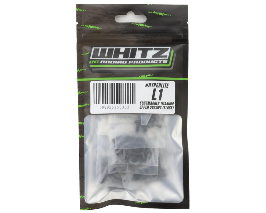 Whitz Racing Products SCHL1-TS-B Black HyperLite Cat L1 Titanium Upper Screw Kit