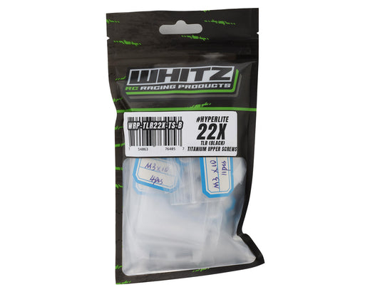 Whitz Racing Products TLR22X-TS-B Black HyperLite TLR 22X-4 Titanium Upper Screw Kit