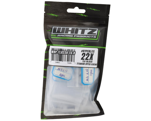 Whitz Racing Products TLR22X-TS-BL Black TLR 22X HyperLite Titanium Upper Screws Kit