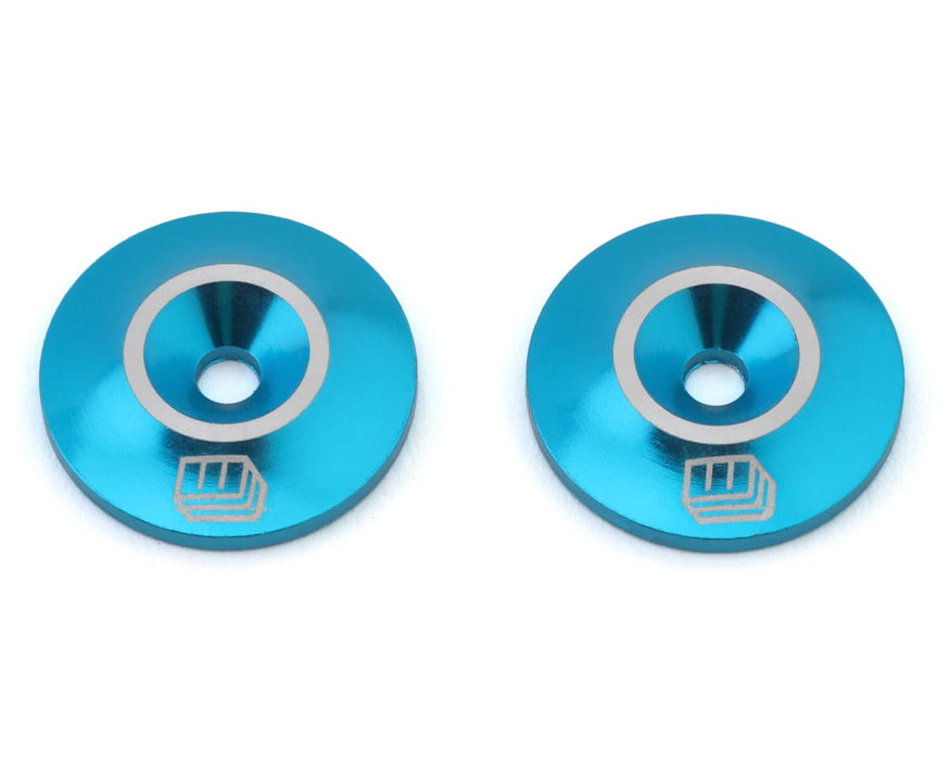 Whitz Racing Products WAS-BLU Blue CNC Aluminum Low Profile Wing Washers (2 Pack)