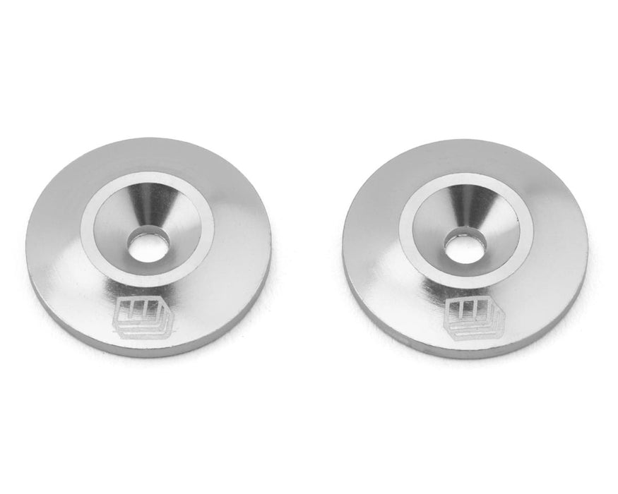 Whitz Racing Products WAS-SIL Silver CNC Aluminum Low Profile Wing Washers (2 Pack)