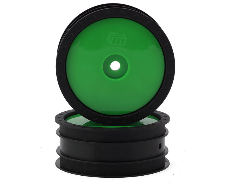 Whitz Racing Products WL-FRT-GRN Green 1/10 Whiplash Front 2.2" Sprint Car Wheel (2 Pack)