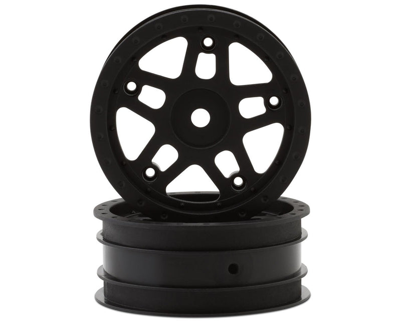 Whitz Racing Products WL-FRT Black 1/10 Whiplash Front 2.2" Sprint Car Dirt Oval Wheels (2 Pack)