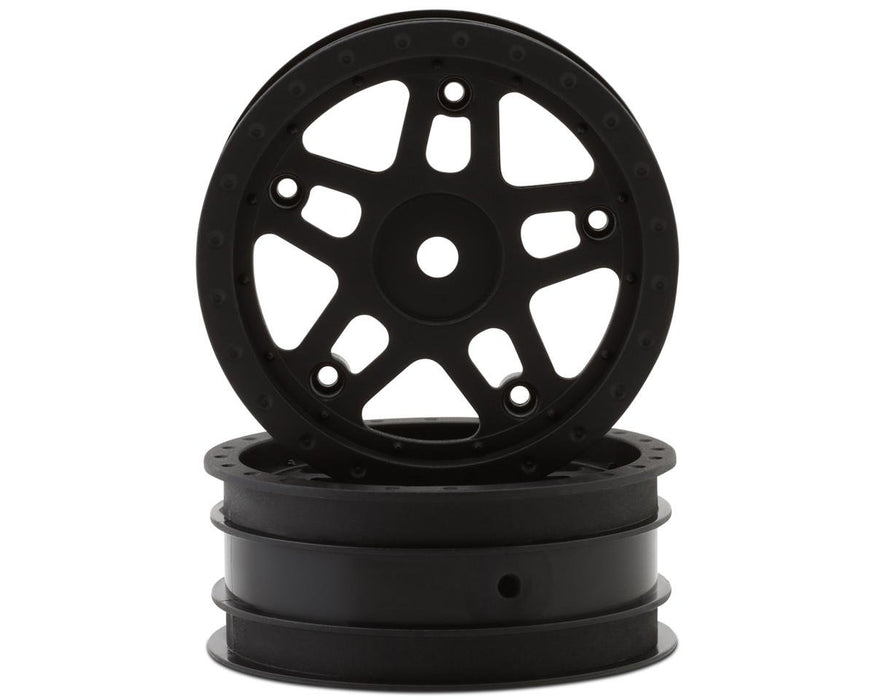 Whitz Racing Products WL-FRT Black 1/10 Whiplash Front 2.2" Sprint Car Dirt Oval Wheels (2 Pack)