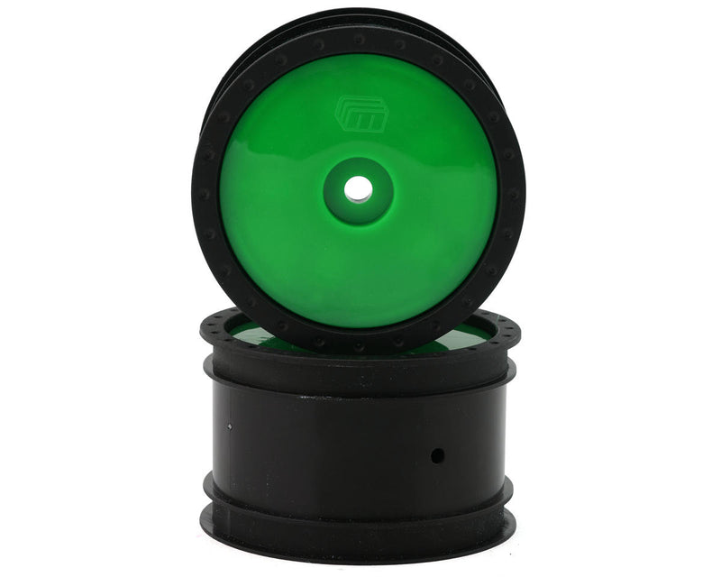 Whitz Racing Products WL-REAR-GRN Green 1/10 Whiplash Rear 2.2" Sprint Car Wheels (2 Pack)