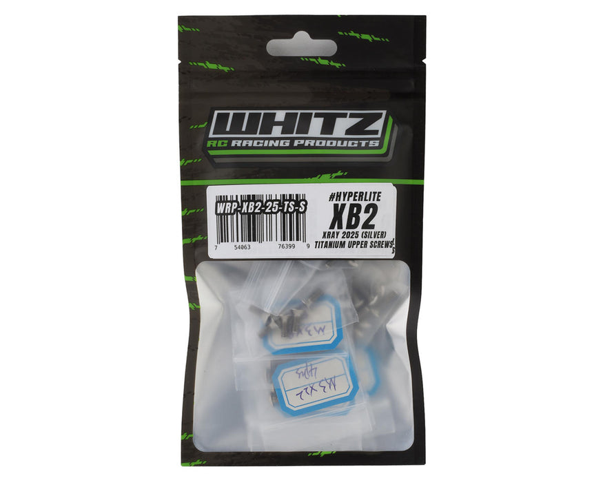 Whitz Racing Products XB2-25-TS-S Silver Xray XB2 2025 HyperLite Titanium Upper Screws Kit