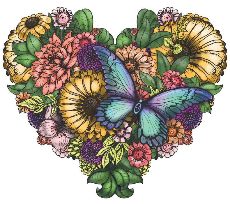 Zen Chalet FH1000 Flower Heart 1000 Piece Wooden Puzzle