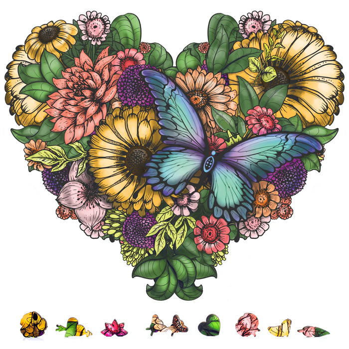 Zen Chalet FH1000 Flower Heart 1000 Piece Wooden Puzzle