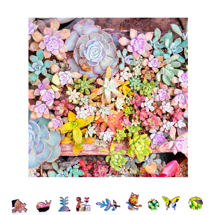 Zen Chalet GS500 Garden Succulents 500 Piece Wooden Puzzle