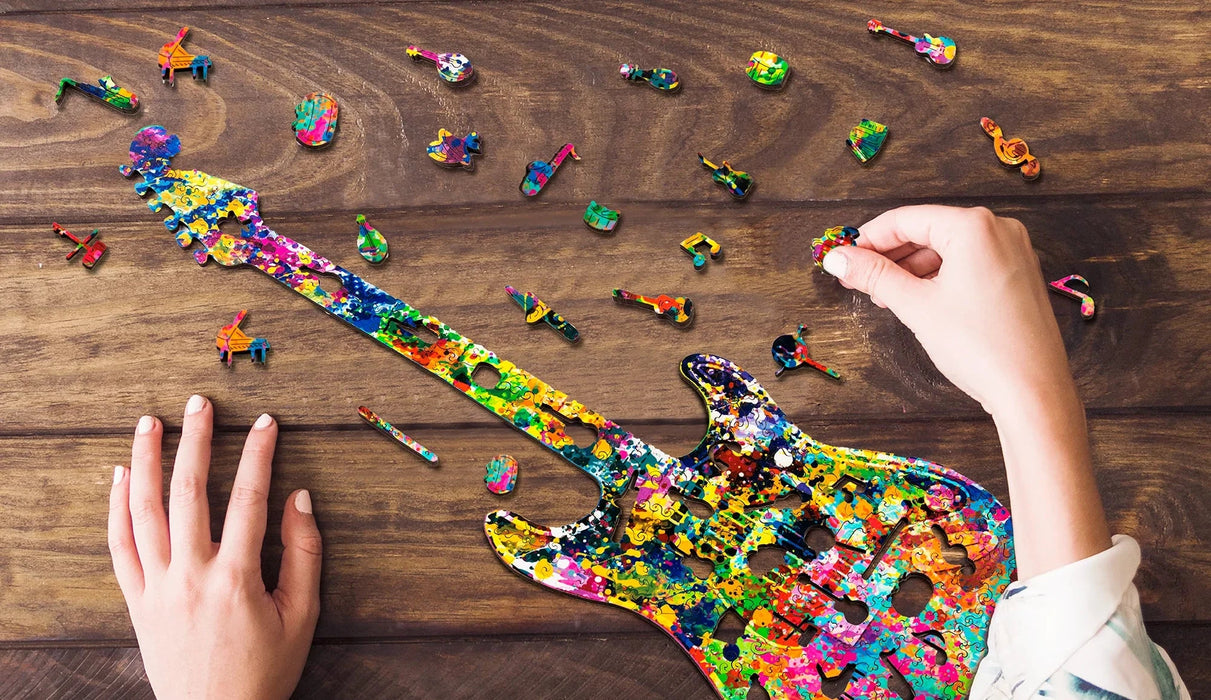Zen Chalet SG200 Splatter Guitar 200 Piece Wooden Puzzle