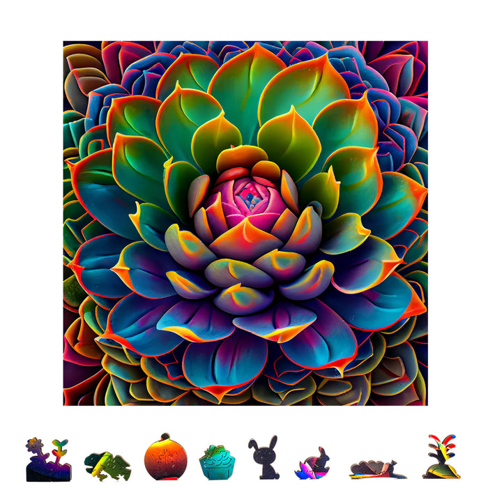 Zen Chalet SSW500 Simply Succulent 500 Piece Wooden Puzzle