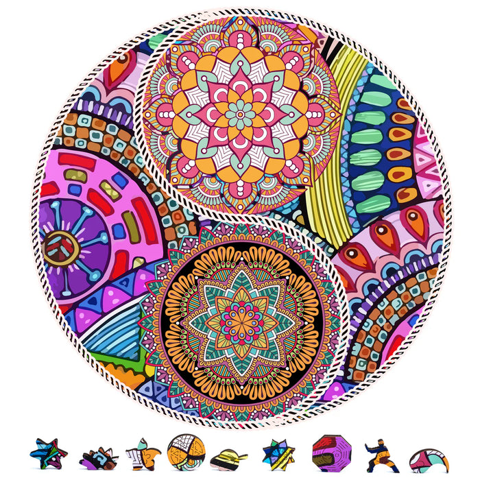 Zen Chalet YYF500 Yin Yang Flowers 500 Piece Wooden Puzzle
