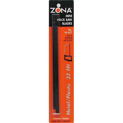 Zona 36-657 Mini Hack Saw Blade 32 TPI 3 Pack
