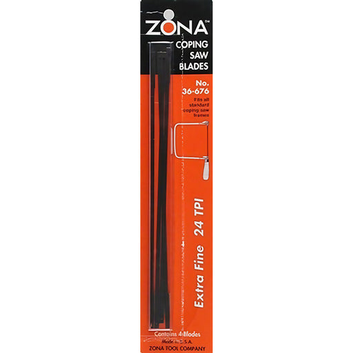 Zona 36-676 Coping Saw Blades .100 x .018 x 24 TPI for Hard or Soft Wood 4 Pack