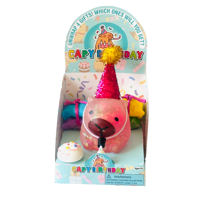 Zorbitz Capy Birthday Squishy with 4 Wrapped Surprise Gifts