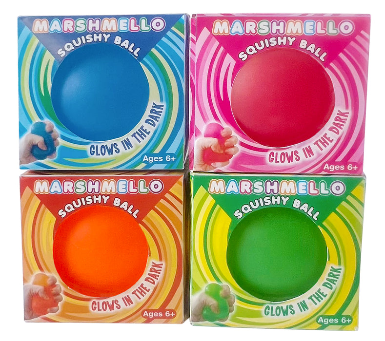 Zorbitz Marshmello Glow In The Dark Squishy Ball (Colors May Vary)