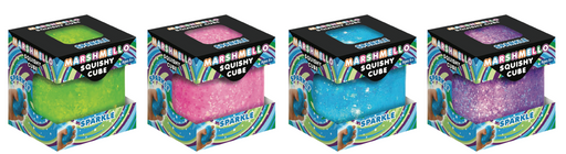 Zorbitz Marshmello Sparkle Squishy Cube (Colors May Vary)