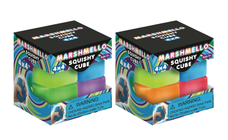 Zorbitz Marshmello Squishy 4x4 Mini Cube (Colors May Vary)