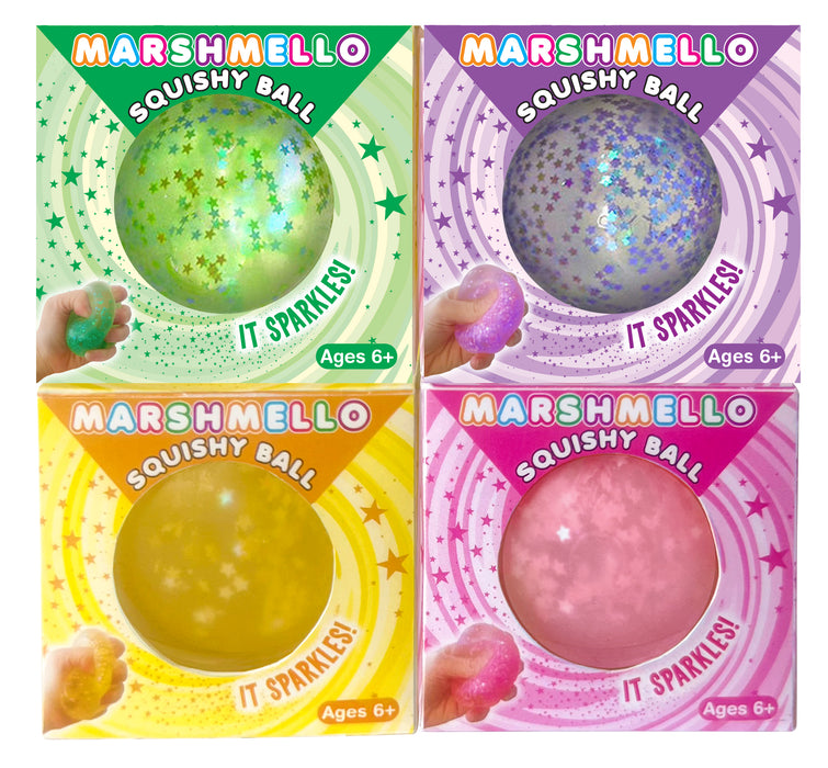 Zorbitz Marshmello Squishy Sparkle Ball (Colors May Vary)