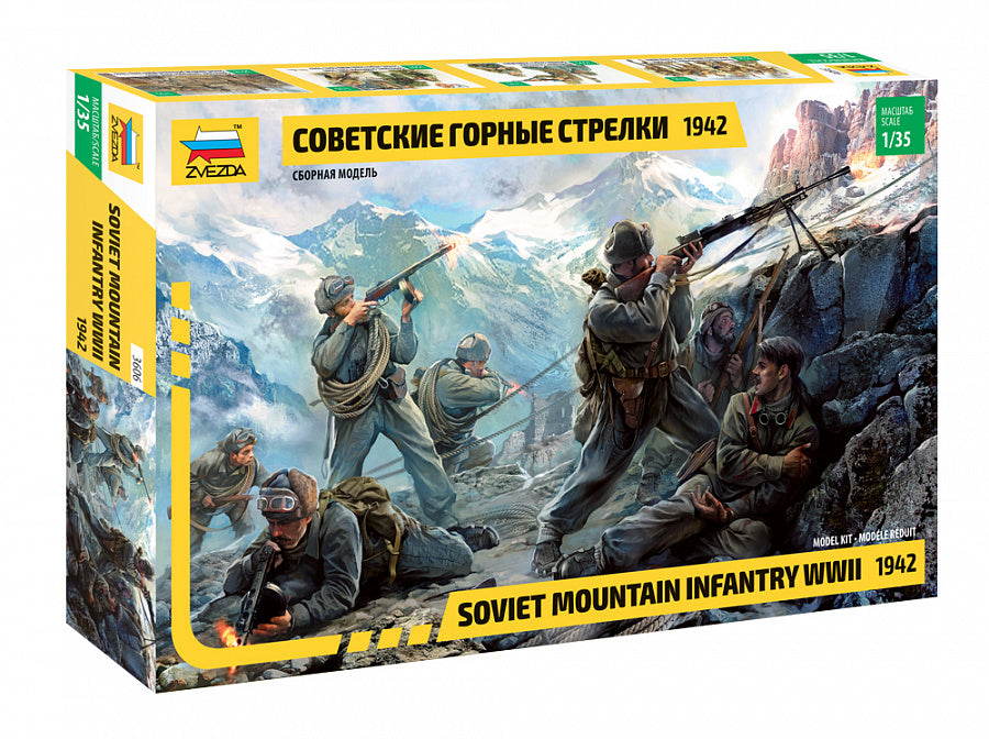 Zvezda 3606 1/35 WWII Soviet Mountain Infantry Troops Figures Model Kit