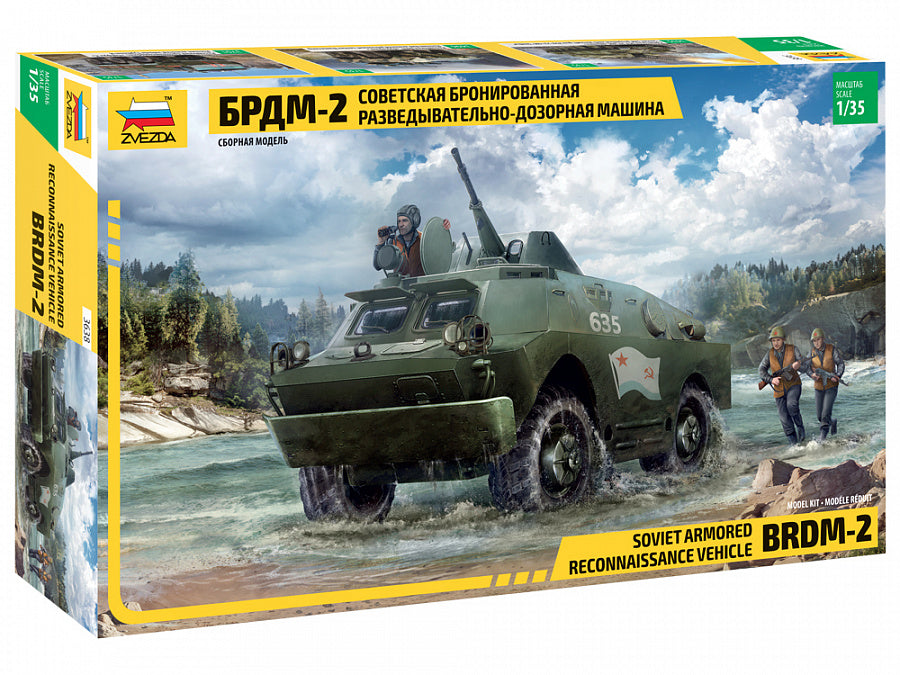 Zvezda 3638 1/35 Soviet BRDM-2 Armored Reconnaissance Vehicle Model Kit
