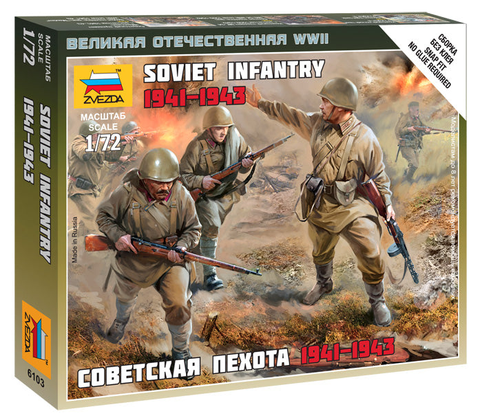 Zvezda 6103 1/72 WWII Soviet Infantry 1941-1943 Figures Model Kit
