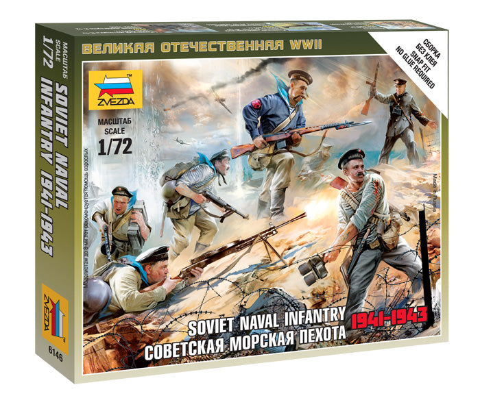 Zvezda 6146 1/72 WWII Soviet Naval Infantry Figures Model Kit